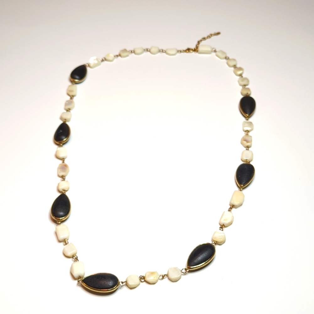 30" black and white Monet necklace.